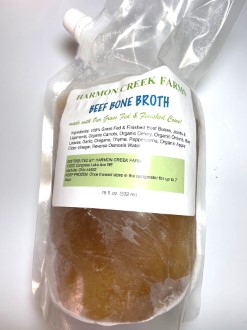 BONE BROTH- BEEF $18 FL OZ $7.75/POUCH, 3 OR MORE $7.50 EACH (COMES FROZEN)